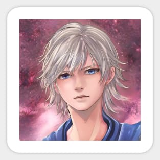 White Hair Anime Boy Sticker